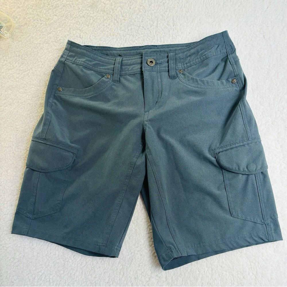 Men's Kuhl Cargo Shorts Sz 22 S Blue Outdoors Performance Hiking Gear Mountain